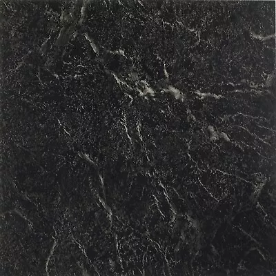 20 Tiles Vinyl Floor Tiles Self Adhesive Peel And Stick Black Flooring 12x12 In • $15.97