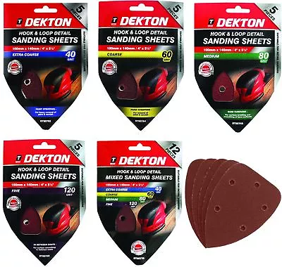 £3.79 • Buy Dekton Detail Palm Sanding Pads Triangle Sheets 40 60 80 120 Or Mixed Grit 140mm