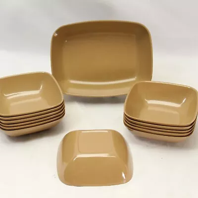 Brookpark Melmac Melmine Soup Bowls Vegetable Bowl Brown Square 5.75  Lot Of 13 • $42.95