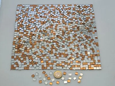 300 Pieces Copper Bronze & Silver Glass Mirror Tiles Aprox 5x5mm Art&Craft • £3.99