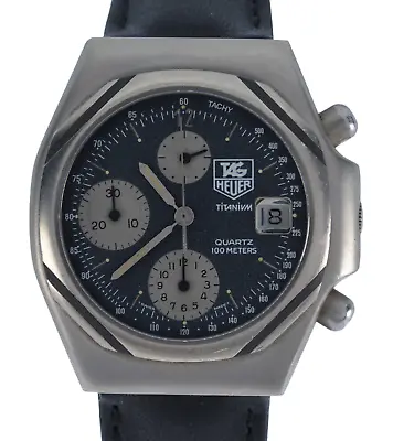 Vintage Men's 1980's Tag Heuer 39mm Titanium Chronograph Watch Ref: 223.206! • $799.95