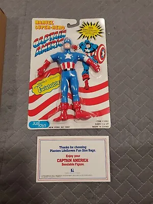 1989 Just TOYS NY Marvel's CAPTAIN AMERICA TWISTABLES Figure-W/ MAIL AWAY CERT. • $15