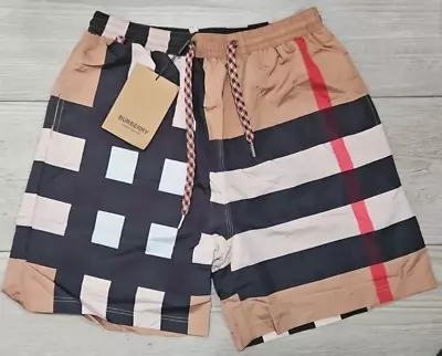 Burberry Check Swim Shorts Beige - LARGE • $400