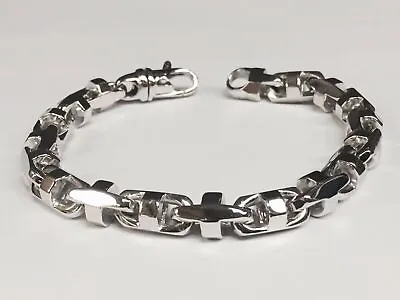 10K White Gold Handmade 8.5mm Anchor Mariner Bracelet 8  Approx 46.75g Lob • $2937.45