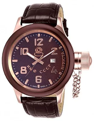 Invicta 14310 Russian Diver Swiss Made Quartz S/S.Leather Brown Strap Watch • £190.96