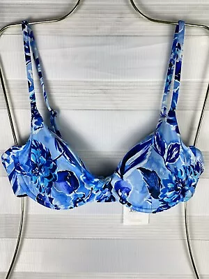 NWT Andie Swim The Bermuda Top In Bluf Blue Floral Eco Nylon Size Large • $39.99