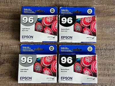 Lot Of 4 Epson 96 Matte Black & Light Black Ink Cartridges NIB- Expired 2010 • $22.99