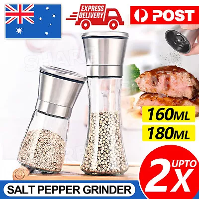 Stainless Steel Salt And Pepper Grinder Of Premium Brushed Mill 5 Grade AU STOCK • $10.95