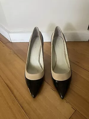 Nine West Black And Cream High Heel Shoe Size 9.5 • $27