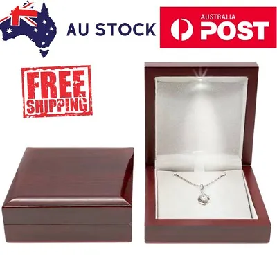 Jewelry Gift Box Pendant Necklace Wooden Box Case Jewellery Display Gift LED Lit • $29.95