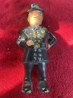 $27 • Buy VTG Cast Iron Police Coin Bank Mulligan Officer Cop W/ Nightstick 5.5 