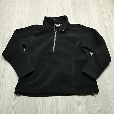 Cabelas Polartec Fleece Jacket Adult L 1/2 Zip Black Long Sleeve Mock Neck • $27.44