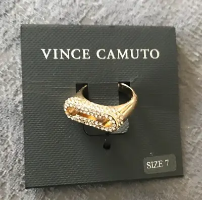 Vince Camuto Pave Ring Gold Tone UK Size O (EU Size 55) • $14.92