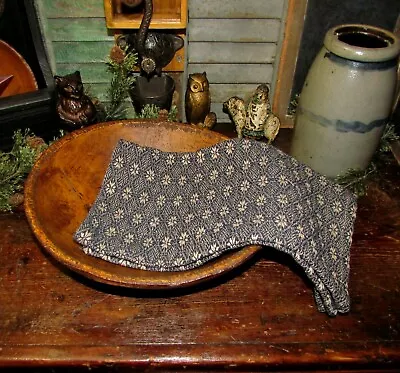 $11.95 • Buy Prim Antique Vtg Style Packsville Rose Navy Cotton Woven COVERLET RUNNER AQ89SR