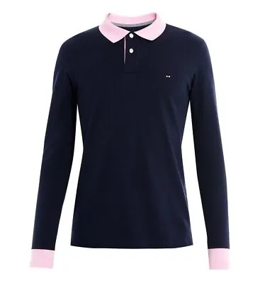 EDEN PARK Paris Mens Long Sleeve Pima Cotton Polo Shirt M €90 BNWT 4 Colours • £43.99