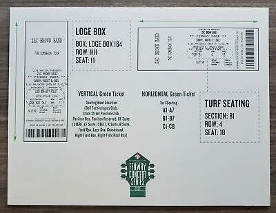 Fenway Park Zac Brown Band Concert Ticket Sign Poster 2021 Boston Gig RARE • $112.49