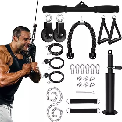 Cable Weight Pulley System For Gym Upgraded Cable Pulley Attachments For Gym Bi • $65.99