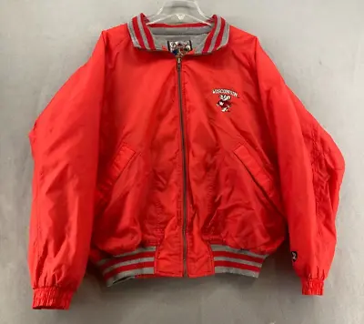 Jansport Jacket Mens L Wisconsin Badgers Varsity Jacket 90s Vintage • $31.59