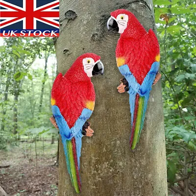 £10.09 • Buy Resin Parrot Bird Statue Outdoor Garden Ornament Decoration Wall Tree Lawn Decor