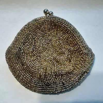 Vintage Sea Bead Beaded Gold Coin Purse Made In Korea • $19.96