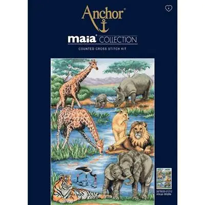 Anchor Maia Collection Counted Cross Stitch Kit  African Wildlife  DIY • $48.70