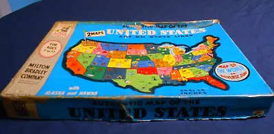 Milton Bradley Jigsaw -map Of The United States (1961) FREE POSTAGE • £12