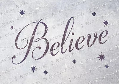 Believe STENCIL 4 Sizes Magic Sign Card Fabric Window Craft SUPERIOR 250 MYLAR  • £4.50