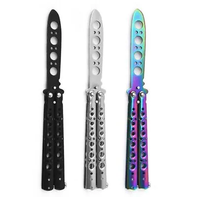 Metal Butterfly Balisong Toy Knife Steel Trainer Training Dull Tool Practice • £7.28