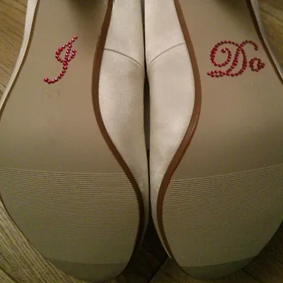 I DO Diamante Crystal Rhinestone Wedding Shoe Sticker Decal - Pink • £1.32