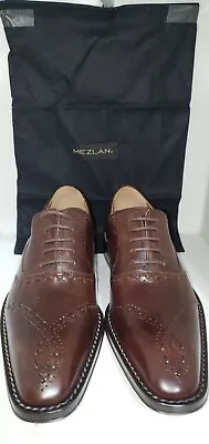 Mezlan Damiani Oxford Brogue Shoes Size 9.5 M Brown Made In Spain  • $300