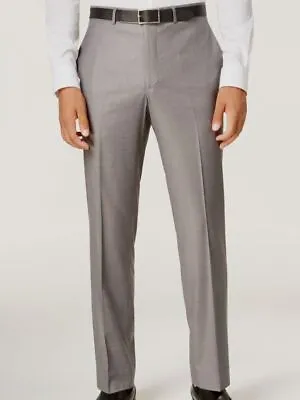 $125 Kenneth Cole Men's Gray Basketweave Slim-Fit Stretch Dress Pants Size 31W • $40.38