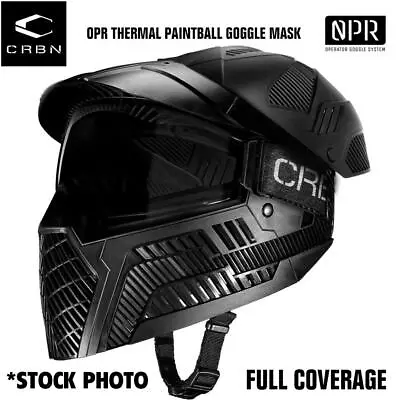 CLEARANCE - Carbon OPR Full Head Coverage Thermal Paintball Goggles Mask - Black • $39.44