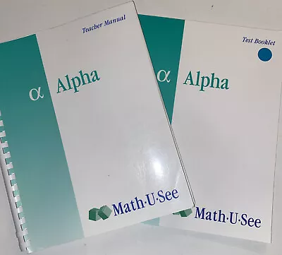 Math U See Alpha Kindergarten Pre-School First Homeschool Teacher Manual & Test • $14.99