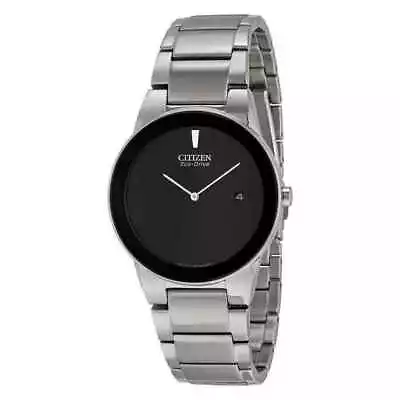 Citizen Eco-Drive AU1060-51E Men's Axiom Black Dial Silver Stainless Steel Watch • $375