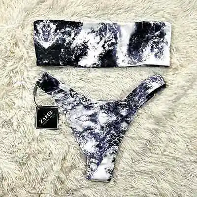 Zaful Size M Marble Cheeky Bikini Set NWT • $13
