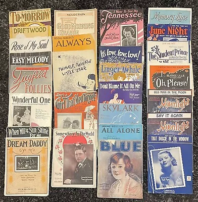 Lot Of 27 Vintage Sheet Music 1930s-1950s Songs Musicals Hollywood Movie Stars • $14.50