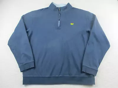 Masters Collection Sweater Mens XL Blue 1/4 Zip Sweatshirt Pullover Pima *READ* • $49.95