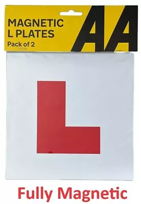 AA 2 X Fully Magnetic L Plates UK Learner Exterior Secure Car Driver Plate • £2.89