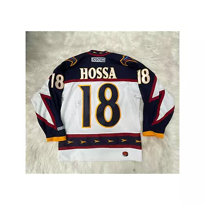 Marian Hossa Signed Jersey Vintage Atlanta Thrashers Jersey CCM NHL Size Small • $299.99