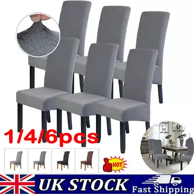 6X Dining Chair Seat Covers Slip Banquet Protective Stretch Covers Removable UK • £2.99
