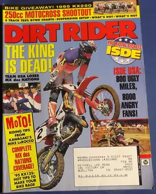 Dirt Rider Magazine-jan 1995-mx Des Nations-mike Larocco-kx125-250 Shoot-vintage • $8