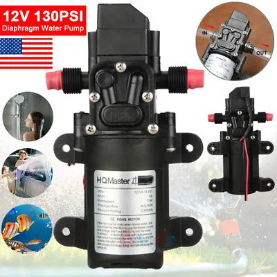 $31.69 • Buy 130PSI Water Pump Self Priming Diaphragm High Pressure RV Automatic Switch DC12V