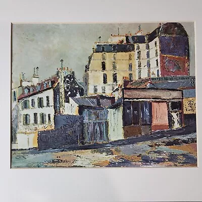 VTG Rue Ravignan By Maurice Utrillo Offset Color Lithograph 9.5 X 7.5 In W Frame • $45