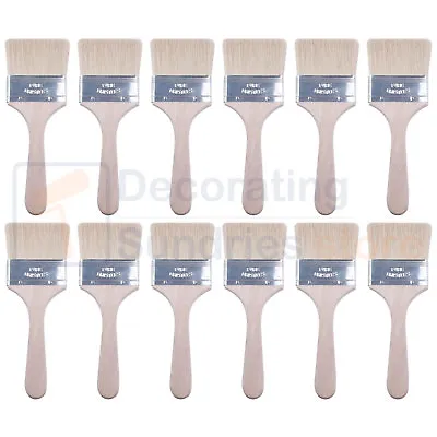 12 X Disposable Economy Paint Brushes | Laminating & Adhesive Paint Brush Pack • £8.59