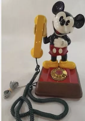 Vintage 1970’s Mickey Mouse Rotary Telephone Walt Disney 1976 Mickey Mouse Phone • $50