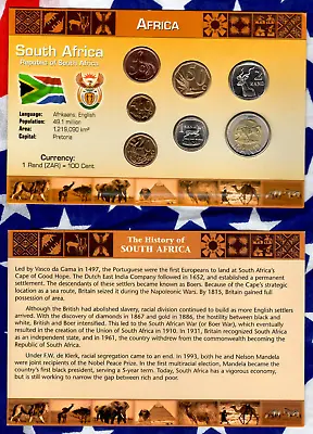 Littleton World Coin Set South Africa UNC 2009-2010 2 Rand 2010 51 Rand 2009 • $22.50