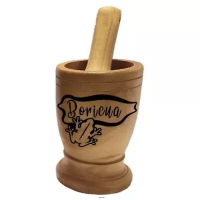 Puerto Rico XL Size Wood Mortar & Pestle Pylon Pilon Madera - Mofongo Mojito • $55.95