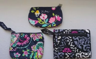 Lot Of 3 Vera Bradley Canterbery Magenta Print Quilted Wallet Purse Coin • $12.99