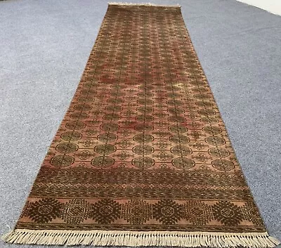 Authentic Hand Knotted Vintage Afghan Herati Moori Wool Runner Area Rug 9 X 3 Ft • $0.99