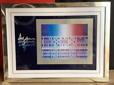 $1999.99 • Buy Yaacov Agam Large Framed HAND SIGNED Lithograph Agamograph Vintage Abstract Art